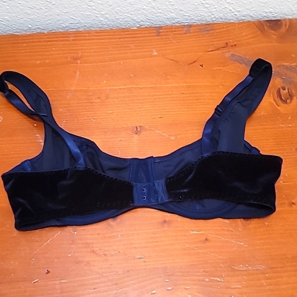 VINTAGE VICTORIA'S SECRET Y2K BLUE VELVET DEMI BRA  NO PADDED SIZE 36B - Picture 4 of 7